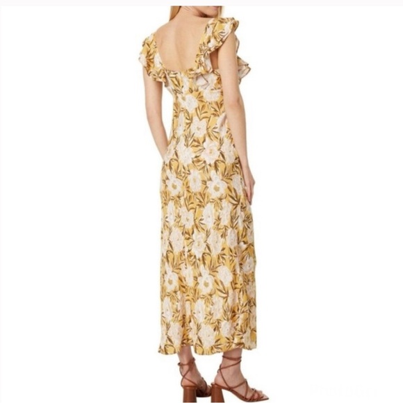 Madewell Floral Dress Angelina Slip Dress Chamomile Tea Yellow Floral Print - Picture 2 of 4